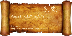 Vaszi Kármán névjegykártya